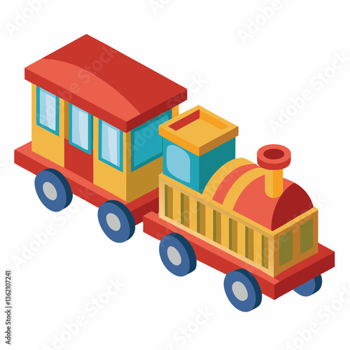 miniature toy train with attached carriages