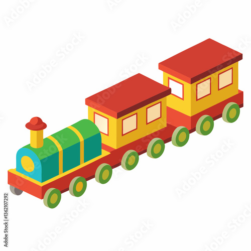 miniature toy train with attached carriages