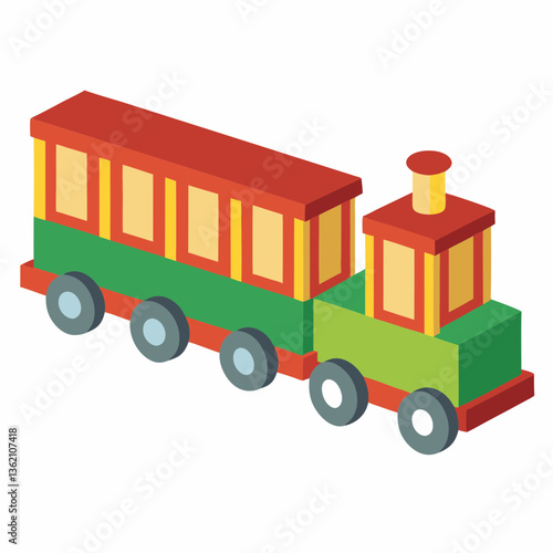 miniature toy train with attached carriages