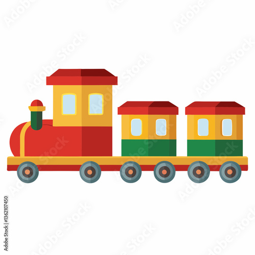 miniature toy train with attached carriages