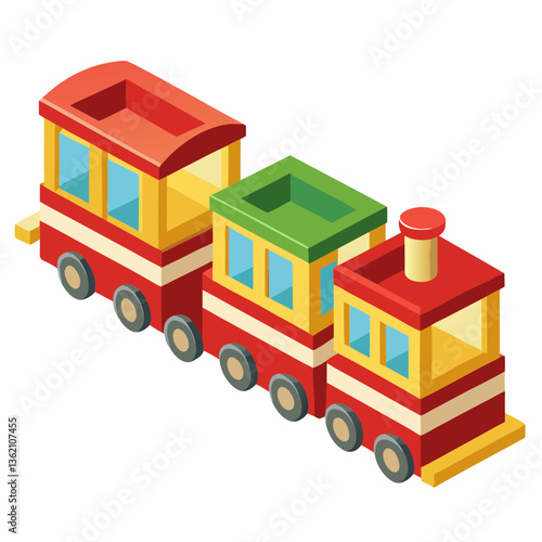 miniature toy train with attached carriages