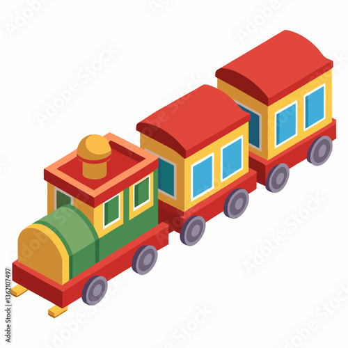 miniature toy train with attached carriages