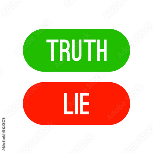 Two web icons with the words truth and lie