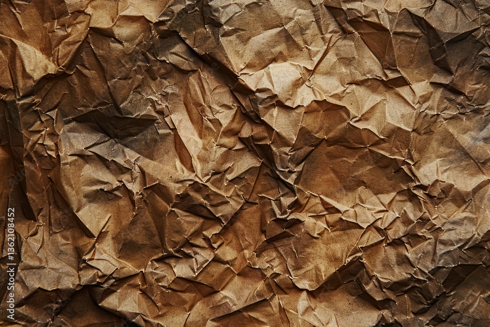 Photo of Crumpled sheet of toned brown paper. Background texture for backdrops or mapping Photo of Crumpled sheet of toned brown paper. Background texture for backdrops or mapping