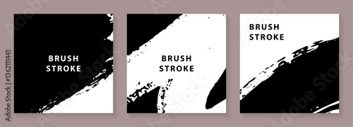 ブラシストロークの背景イラストセット_2