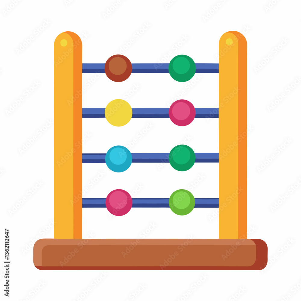 colorful abacus with sliding wooden beads colorful abacus with sliding wooden beads