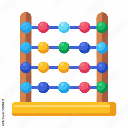 colorful abacus with sliding wooden beads