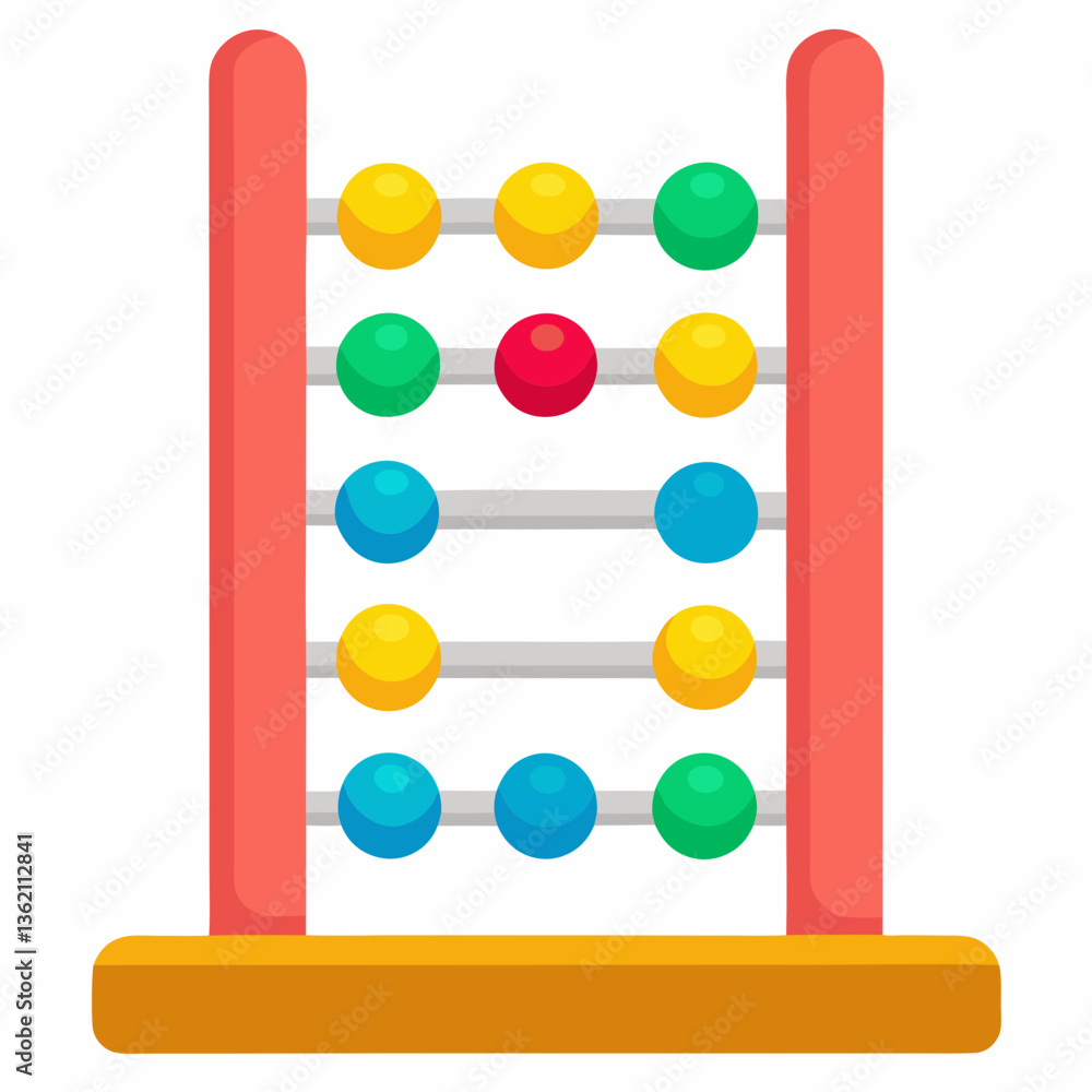 colorful abacus with sliding wooden beads colorful abacus with sliding wooden beads
