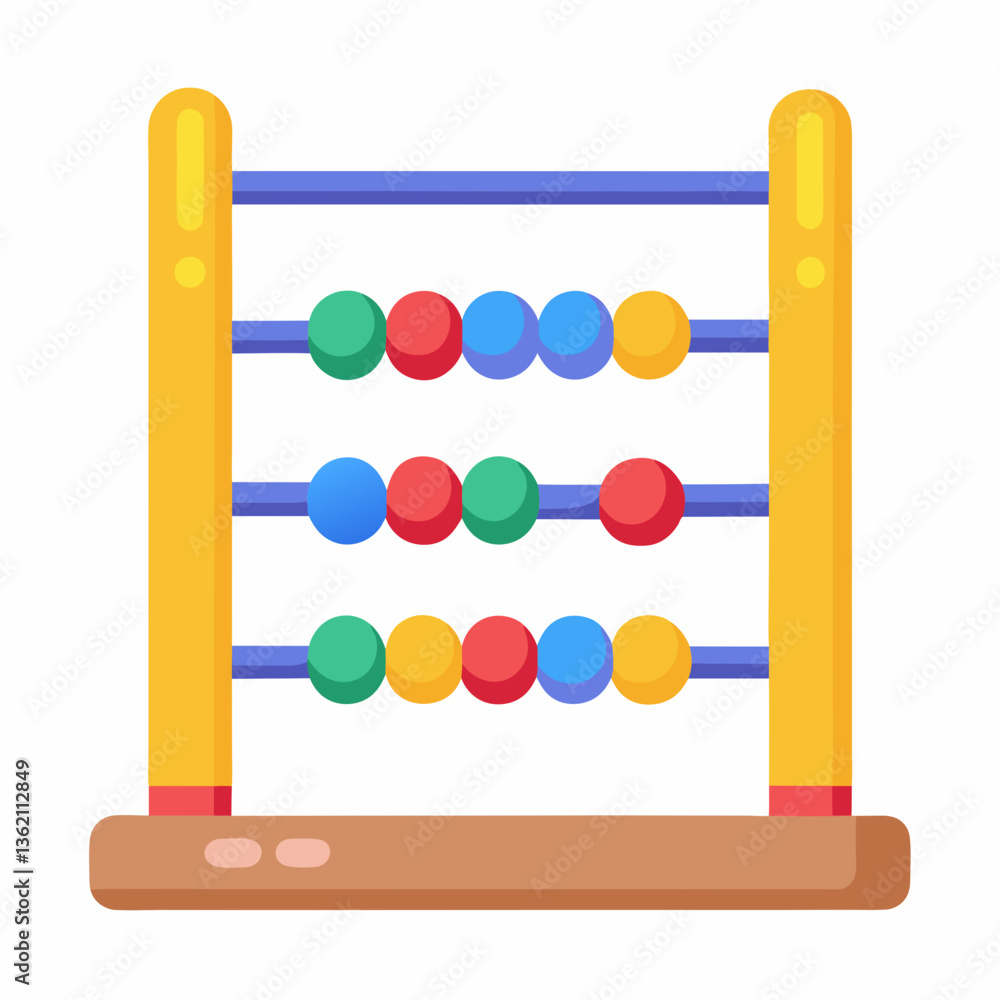 colorful abacus with sliding wooden beads colorful abacus with sliding wooden beads