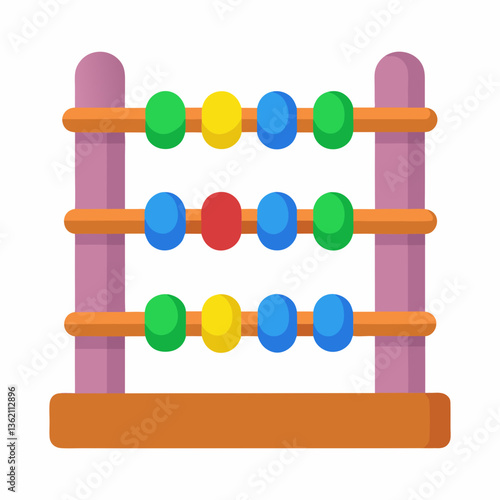 colorful abacus with sliding wooden beads