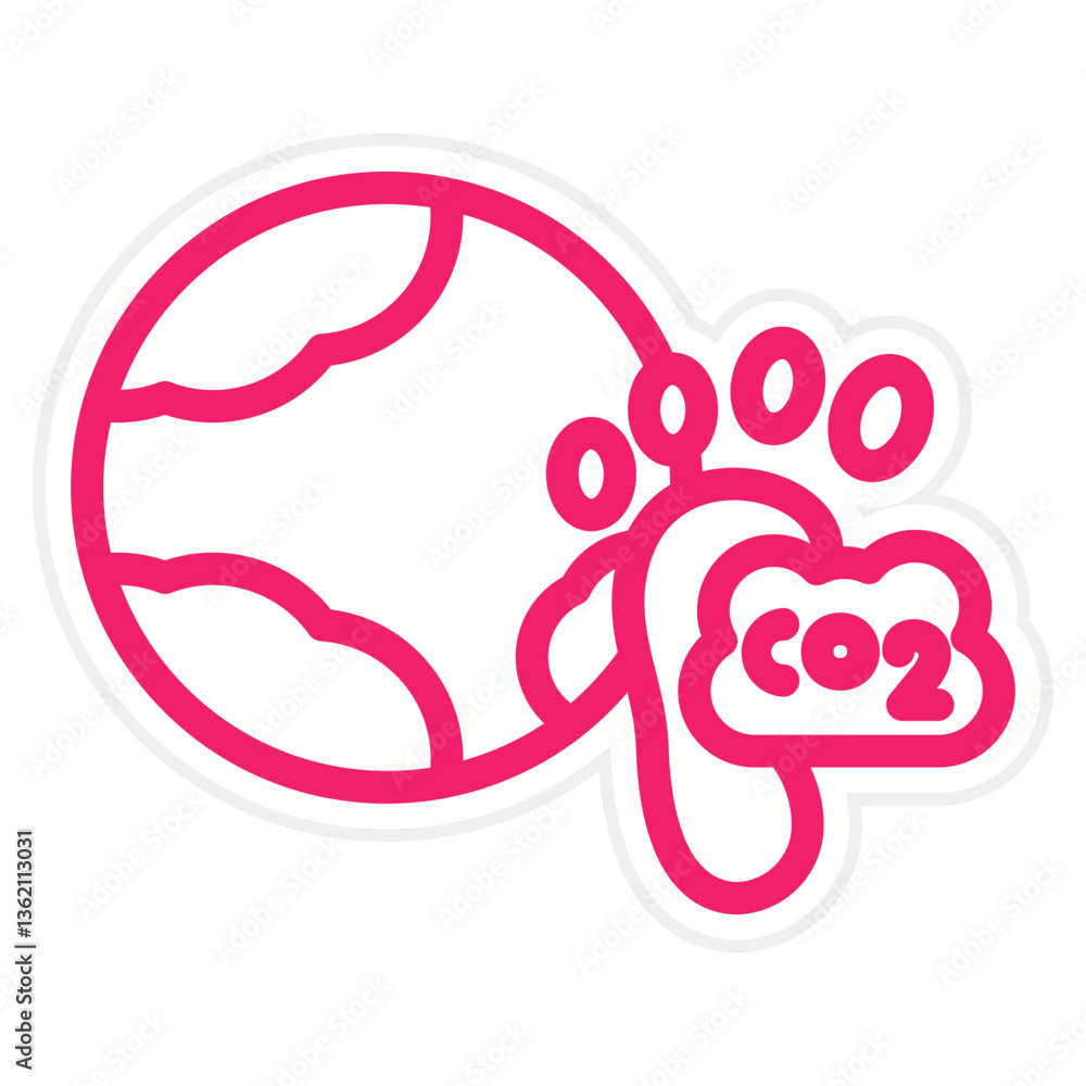 Carbon Footprint Icon Style Carbon Footprint Icon Style