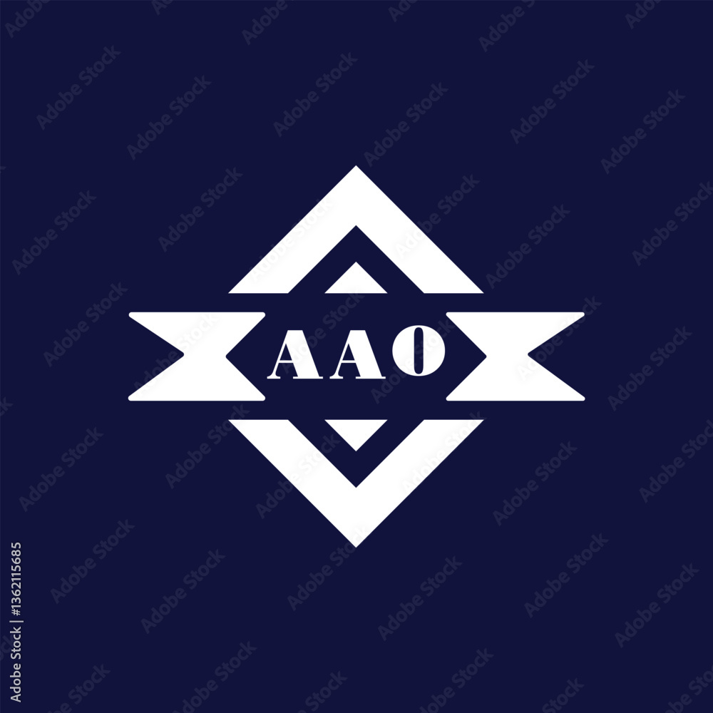 Fototapeta premium Abstract AAO Monogram Logo Design on Blue Background