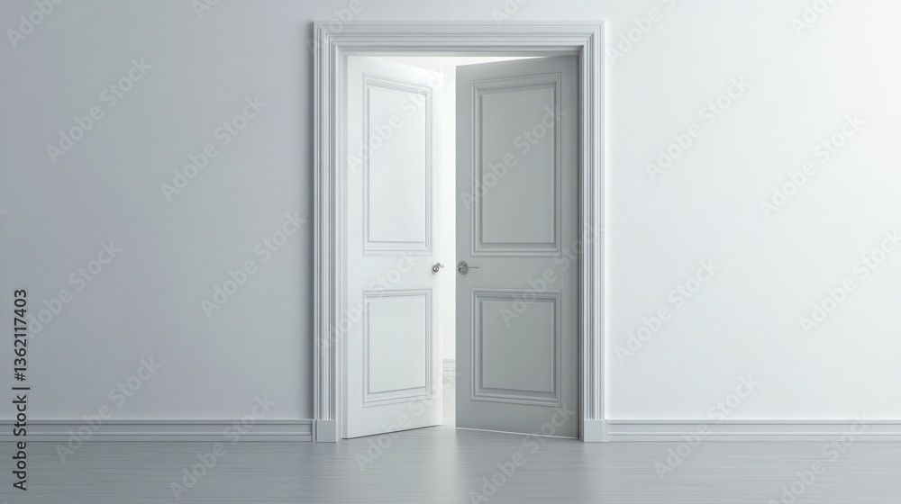 Open doorway leading to an unknown space Open doorway leading to an unknown space