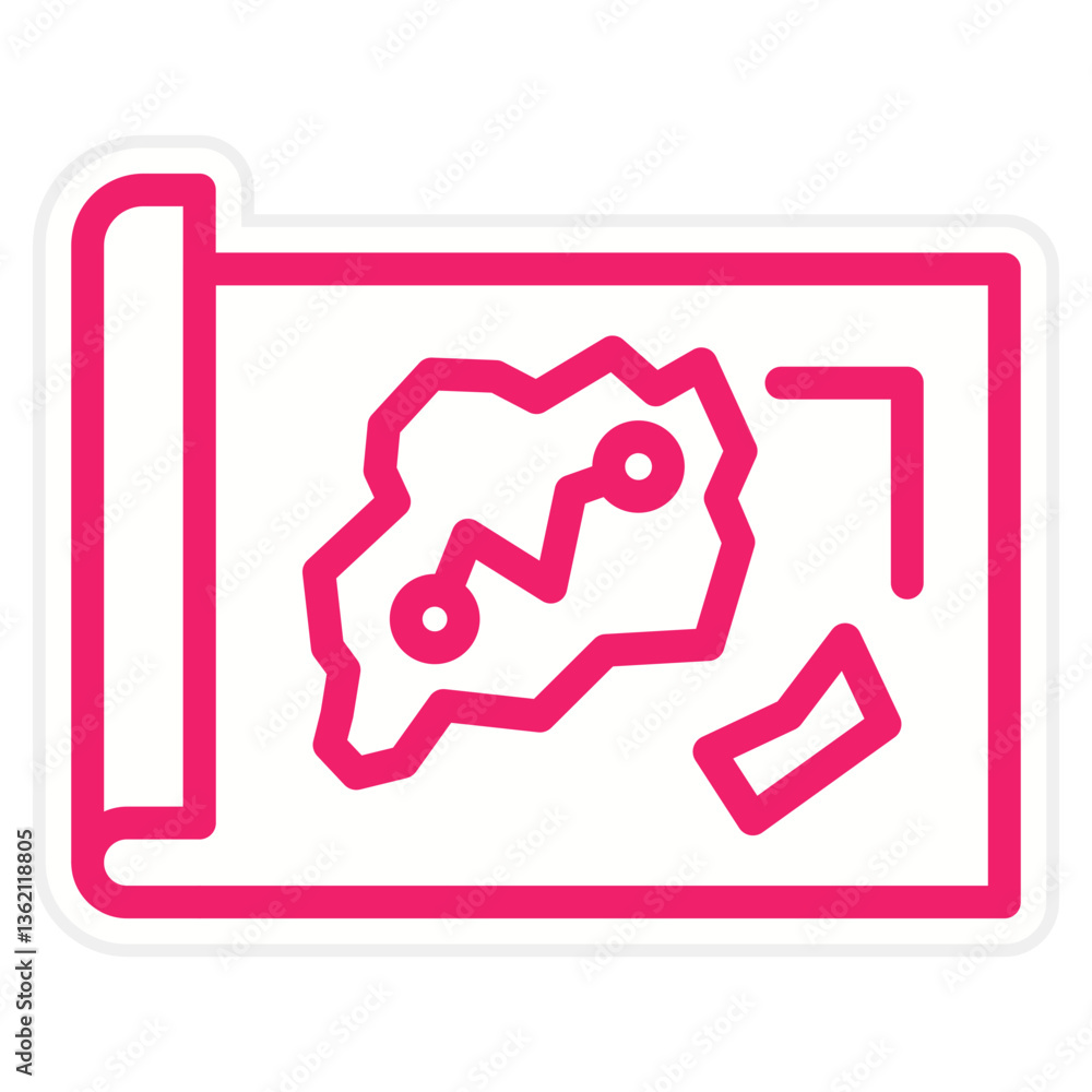 Pirate Map Icon Style Pirate Map Icon Style