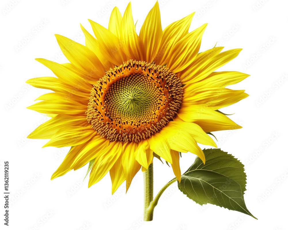 Fototapeta premium A Beautiful Sunflower in Full Bloom