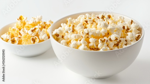 Two bowls of popcorn classic movie night treat for sharing