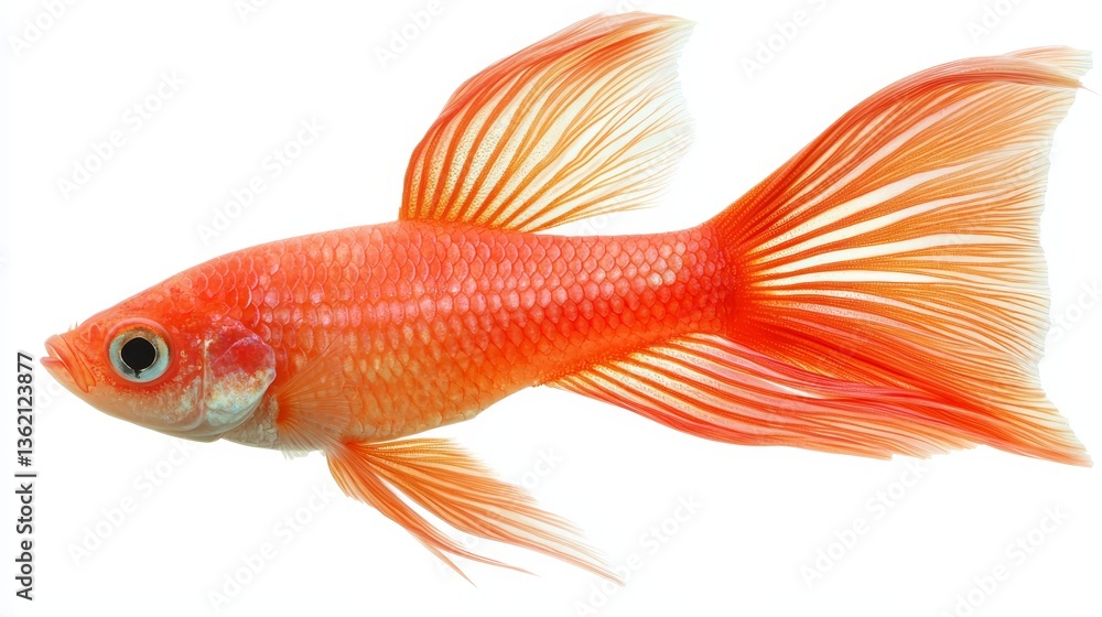 Obraz premium Stunning closeup of goldfish against pristine white background goldfish