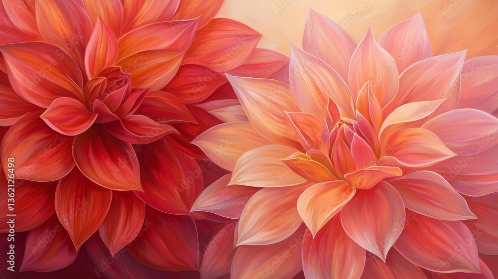 Obraz premium Vibrant orange flowers on sunny yellow background burst of color
