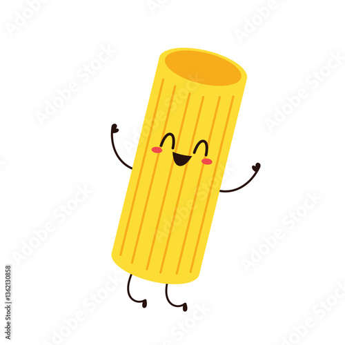 Pasta noodles character design. Pasta noodles on white background. 