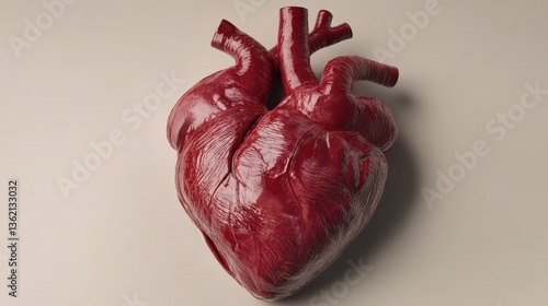 human heart model.nubes human heart.circulatory health anatomical red.