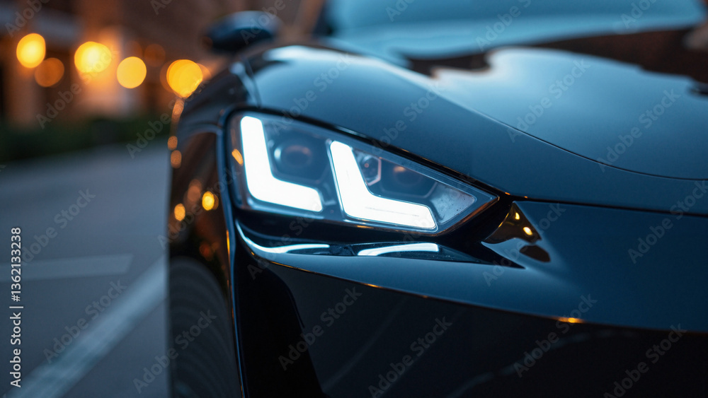 Sleek Car Headlamp Isolated on Transparent Background for Automotive Marketing and Safety Features Sleek Car Headlamp Isolated on Transparent Background for Automotive Marketing and Safety Features