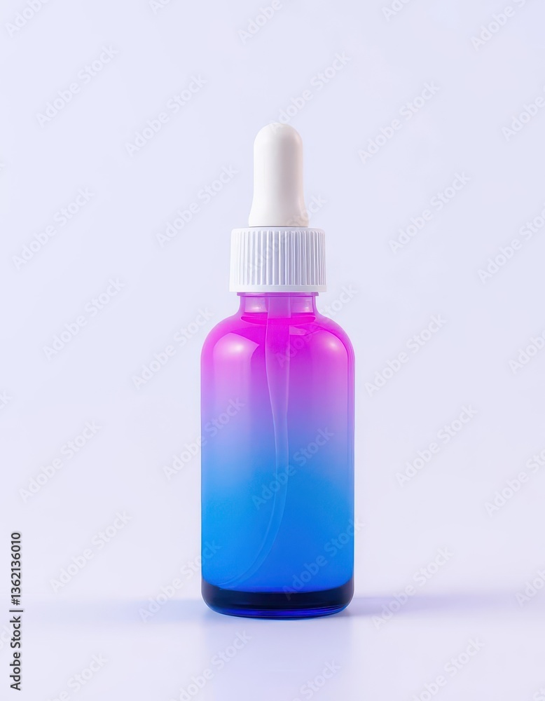 Blue pink gradient dropper bottle, subtle drop , subtle, aesthetic, healthcare Blue pink gradient dropper bottle, subtle drop , subtle, aesthetic, healthcare