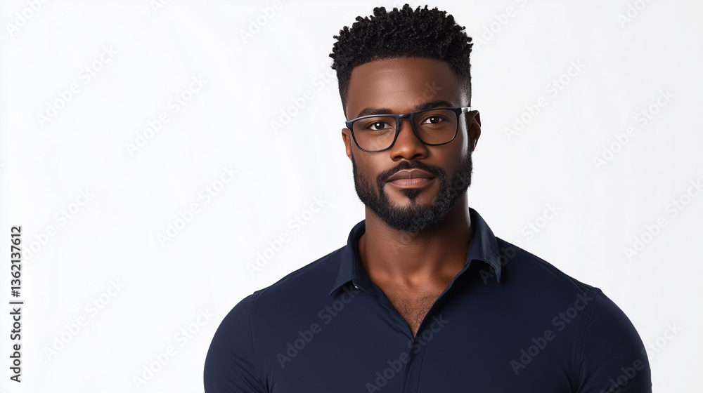 Obraz premium Determined Black Male Disaster Relief Coordinator Holding Glowing Emergency Planning Tablet, Serious and Decisive, Fully Isolated on White Background, Generated AI 