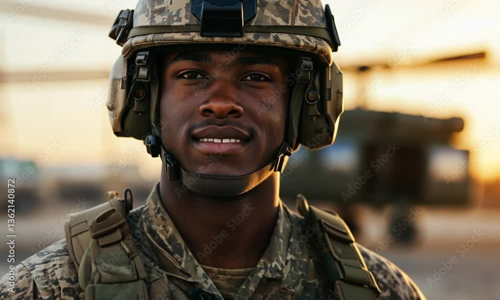 Vidéo Stock Military black soldier in tactical gear and helmet ...