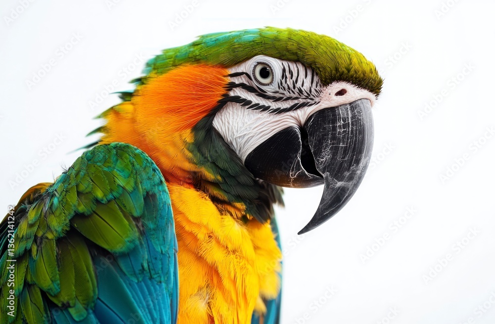 Fototapeta premium Close-up of a Colorful Macaw Parrot Bird with Bright Feathers