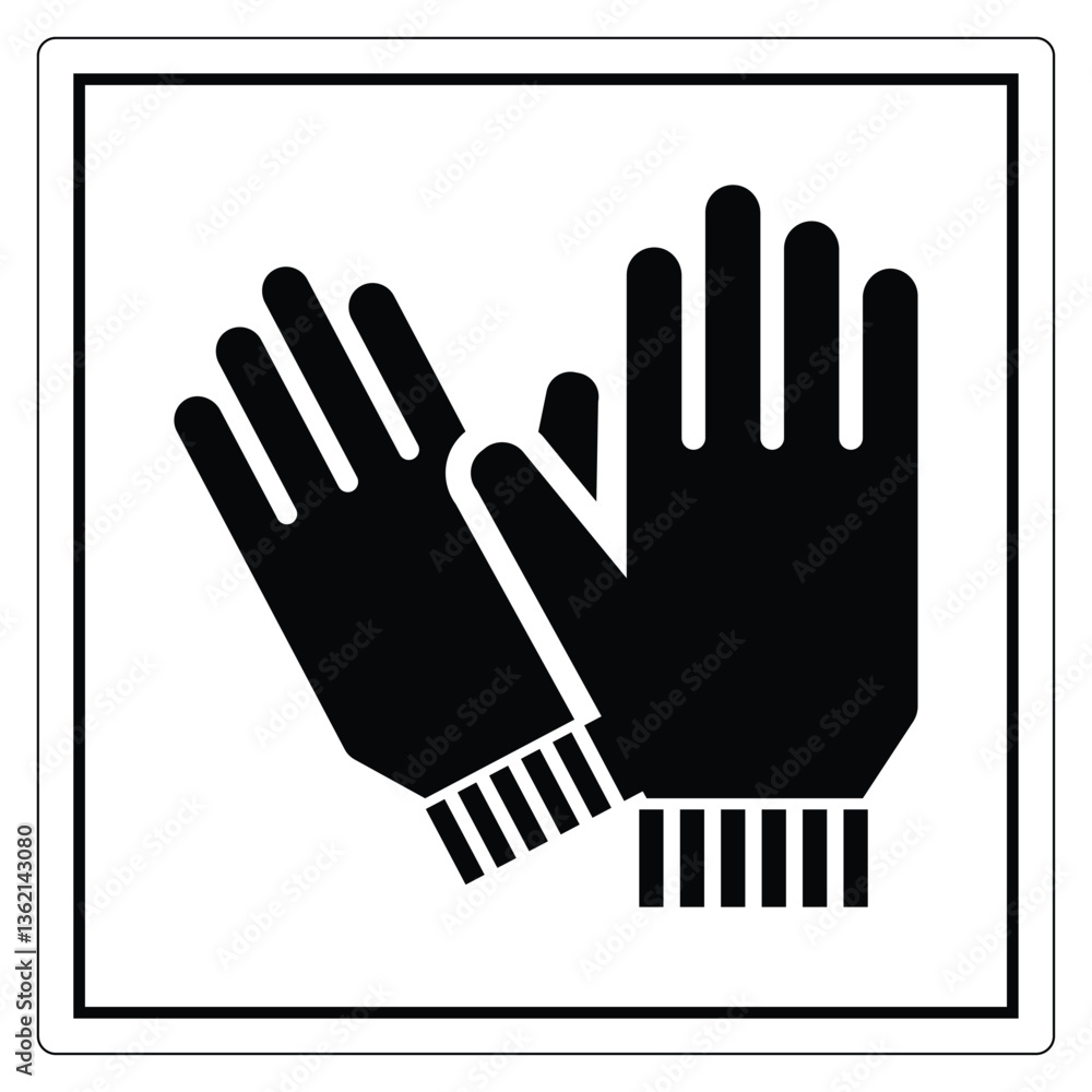 Fototapeta premium Hand Protection Required Sign On White Background