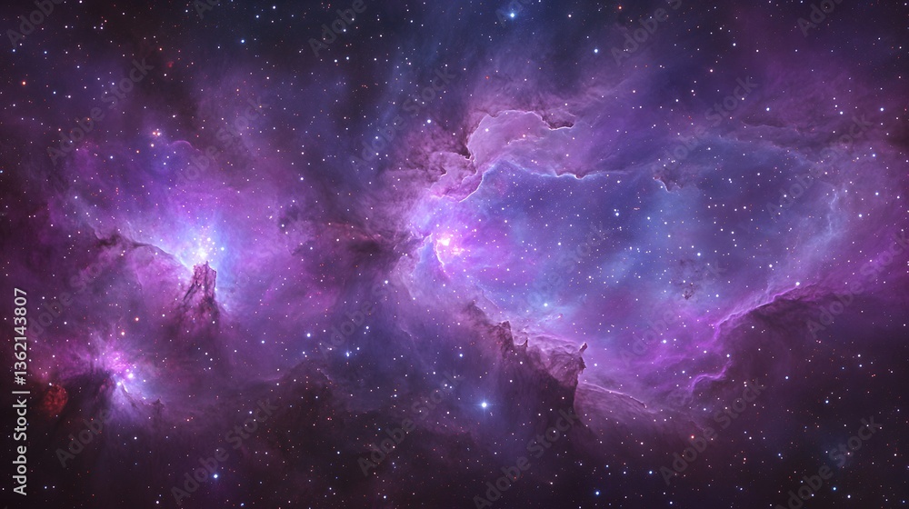 Obraz premium A beautiful and colorful nebula filled with many bright stars