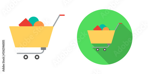 Unique Shopping Cart II Vector Icon