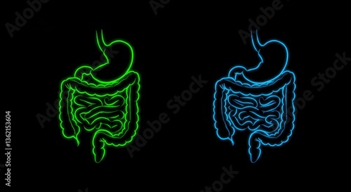 Surreal Neon Digestive System