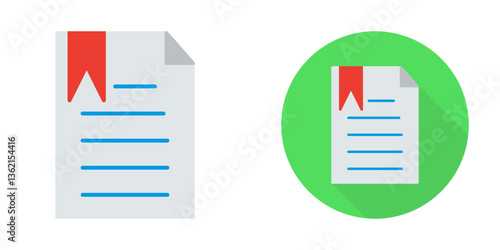 Unique Bookmarked Document Vector Icon