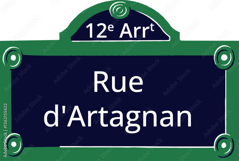 Obraz premium 12e Arrt, Elegant Parisian Street Sign