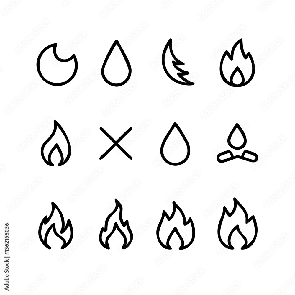 Fire Flame Icons vector Fire Flame Icons vector