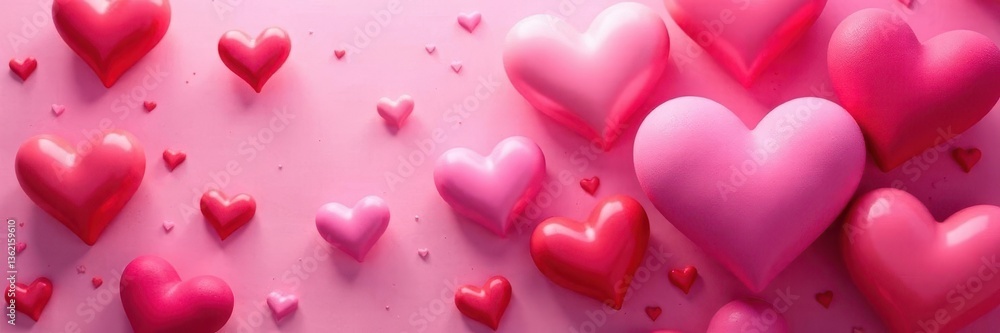 Obraz premium Abstract hearts & swirls, matte pink backdrop , wallpaper, download, texture