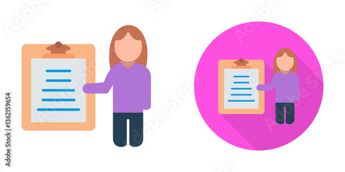 Unique Female Presenter Vector Icon