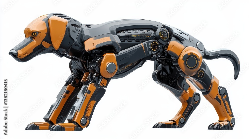 assistant futuristic ai robot isolated dog no background illustration assistant futuristic ai robot isolated dog no background illustration