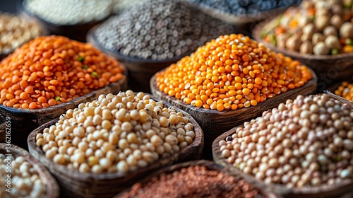 Various groats legumes grains