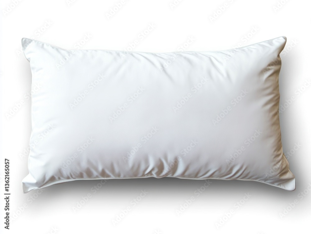 Obraz premium Fluffy White Pillow on a Clean White Backdrop, Perfect for Sleep