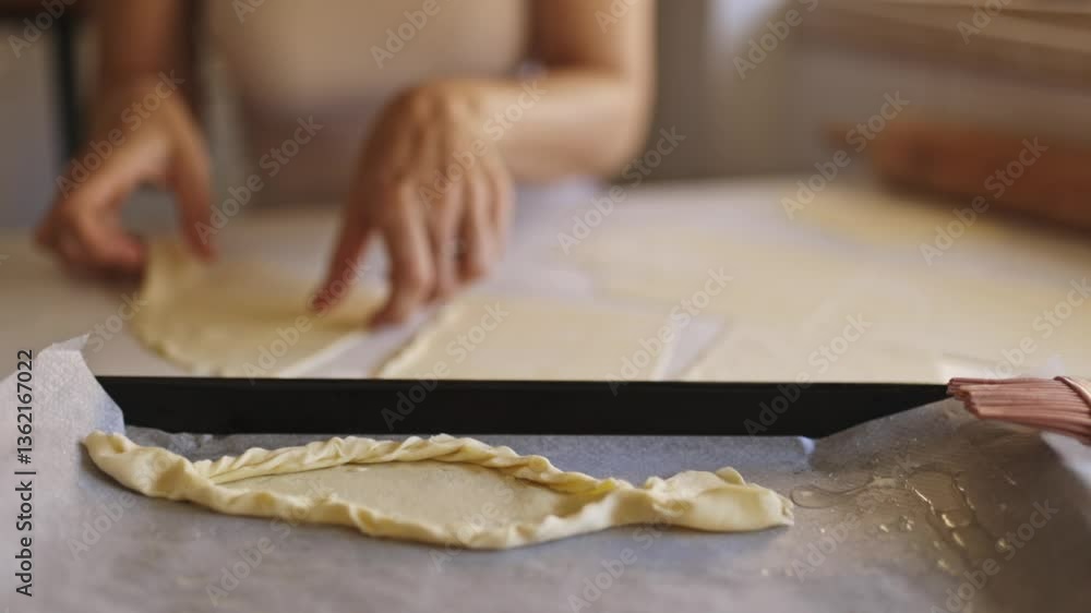 Woman making pie crust at home Woman making pie crust at home