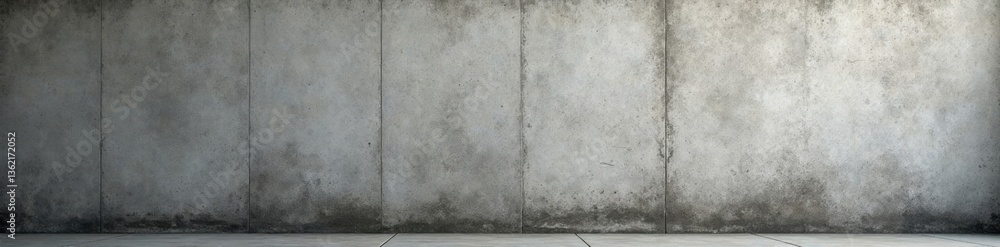 Fototapeta premium Weathered concrete wall with visible cracks and texture, industrial and rugged atmosphere, subtle cracks, stone, architectural
