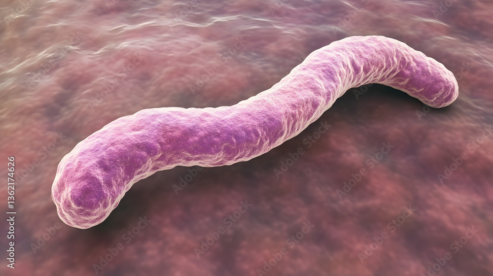 Fototapeta premium Microscopic 3D Render of a Curved Bacteria Cell