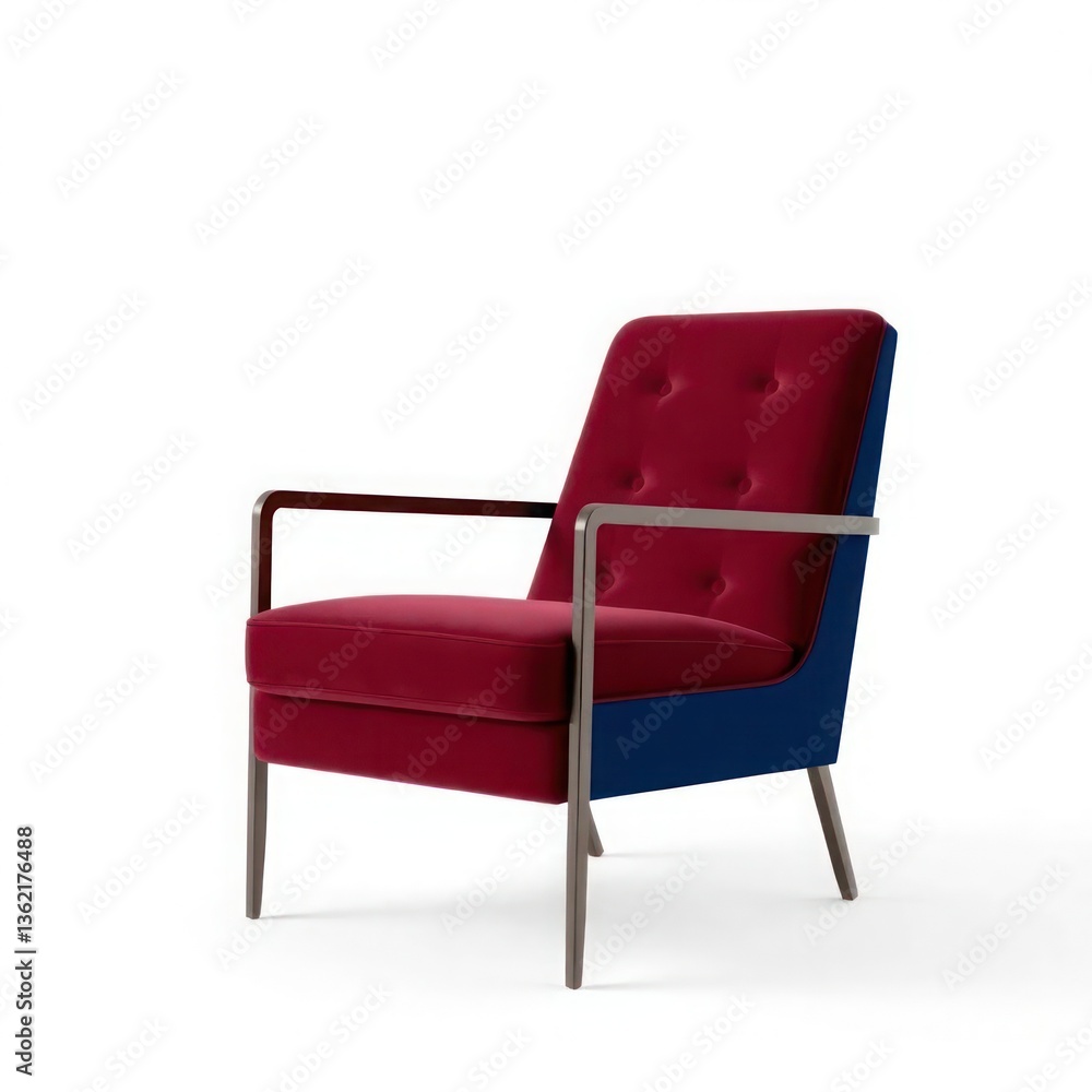Fototapeta premium red armchair isolated on white background