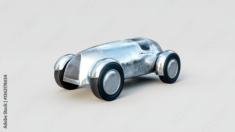 Sleek Silver Retro Futuristic Car Design: A Stunning 3D Model Sleek Silver Retro Futuristic Car Design: A Stunning 3D Model