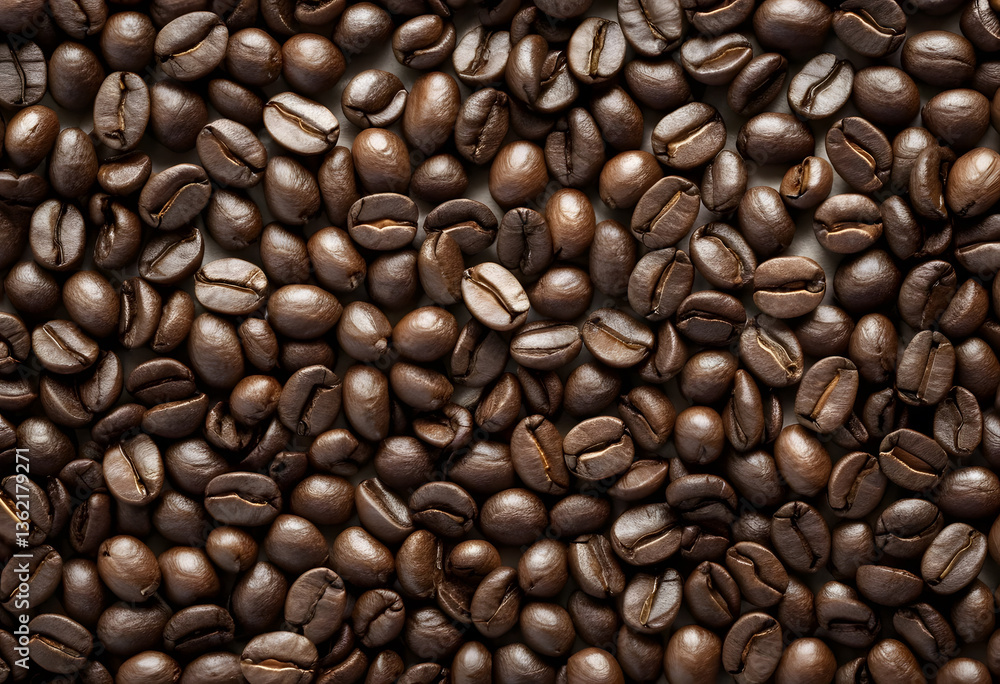 Fototapeta premium Overhead View of a Spiral Arrangement of Coffee Beans