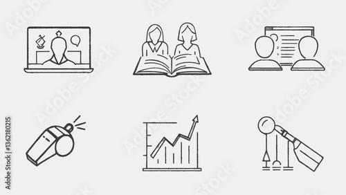 Sleek Monochrome Business Icon Pack – Minimalist Symbols for Banking, Investment, Web Services, and Data Analytics