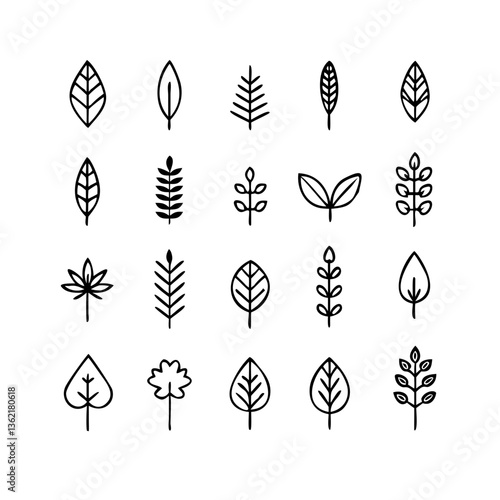 Leaf Symbol Icons Vector