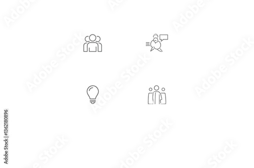 Sleek Monochrome Business Icon Pack – Minimalist Symbols for Banking, Investment, Web Services, and Data Analytics